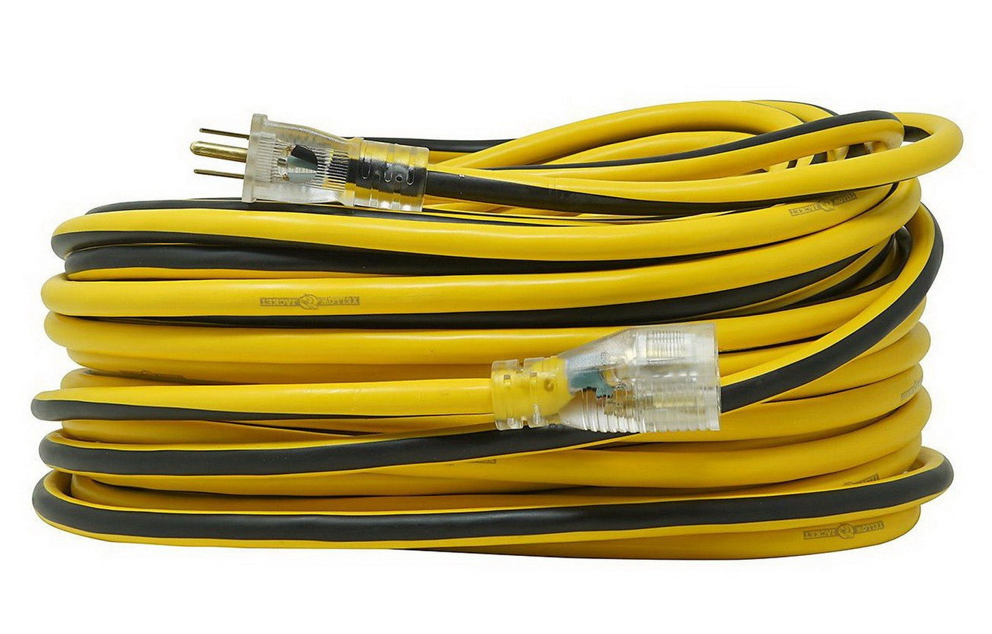 100' Outdoor Extension Cord Lighted Ends Yellow Jacket 15 Amp