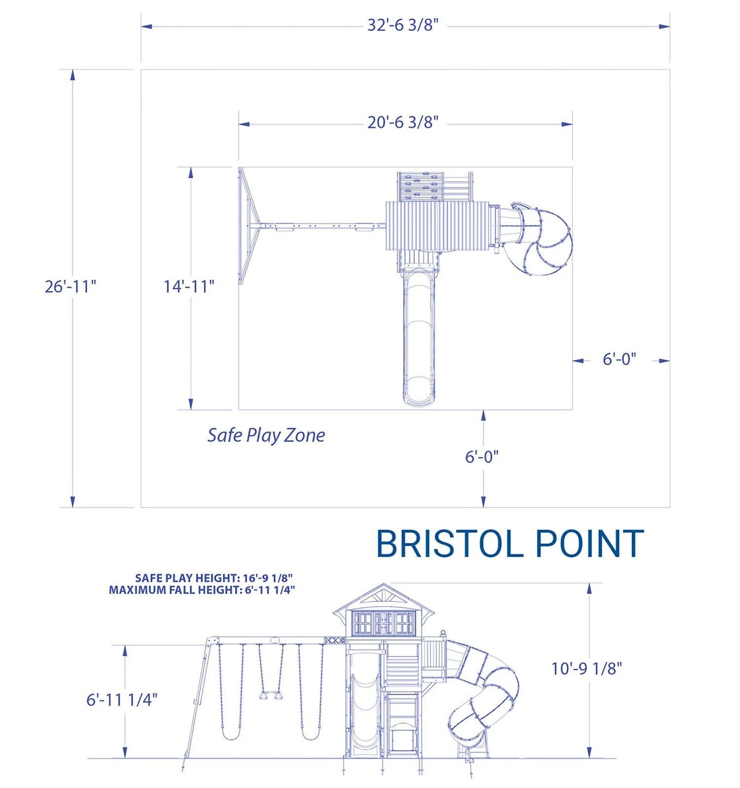 Large Cedar Wood Playground Swing Set Play Set 2 Slides Clubhouse