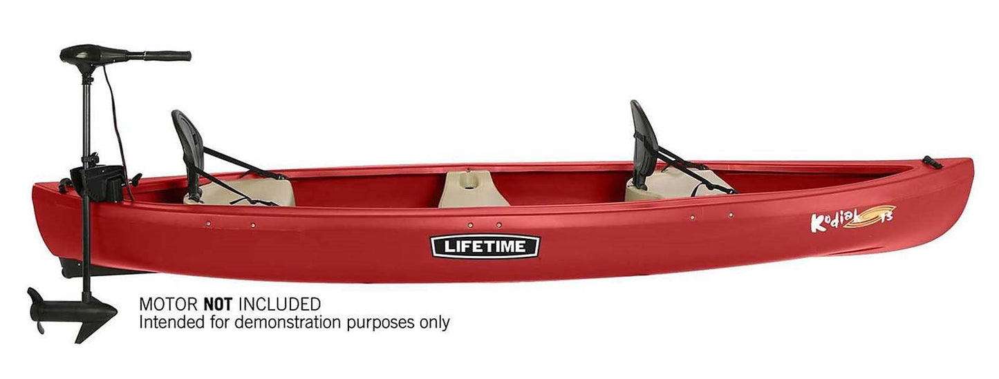 3 Person 13' Canoe Large Plastic HDPE Lifetime Kodiak 3 Seats with Paddles