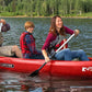 3 Person 13' Canoe Large Plastic HDPE Lifetime Kodiak 3 Seats with Paddles