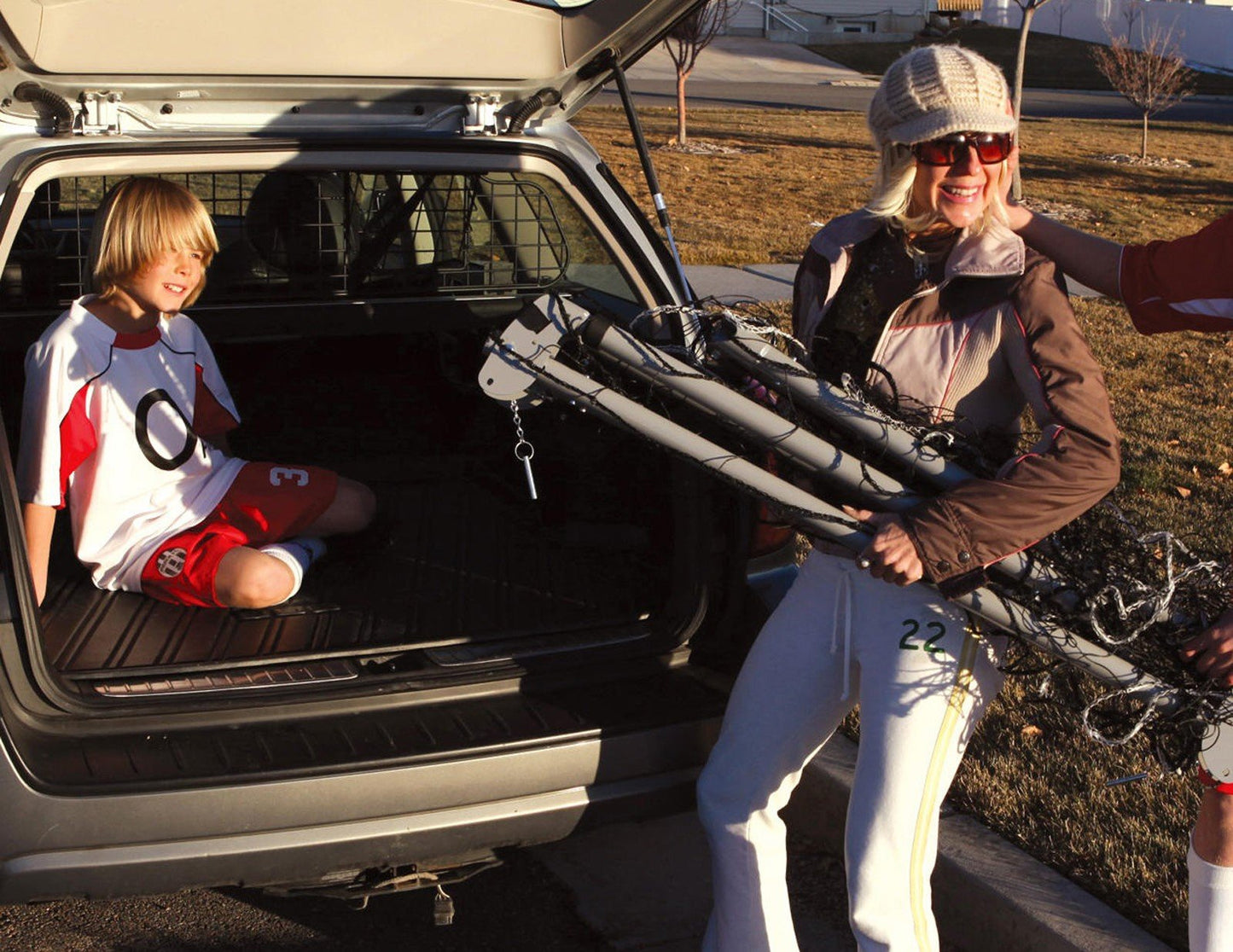 Portable Soccer Goal Adjustable Size Folding Steel Frame 5' x 7' Wide Lifetime