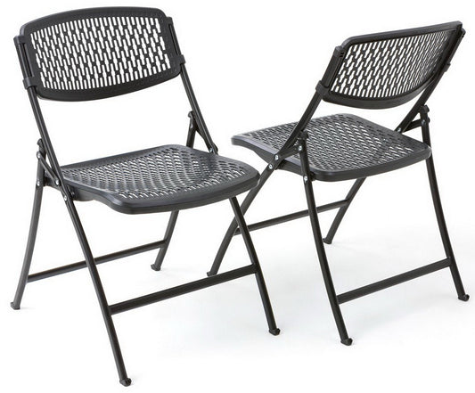 Black Folding Chairs Fold Up Ventilated Plastic Seat 4 or 40 pack Mity Lite Flex