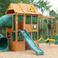 Cedar Wood Outdoor Playset Playground 12' Slide Climbing Wall Kid Kraft