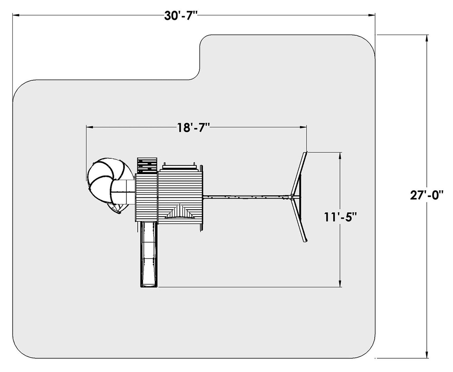 Cedar Wood Outdoor Playset Playground 12' Slide Climbing Wall Kid Kraft