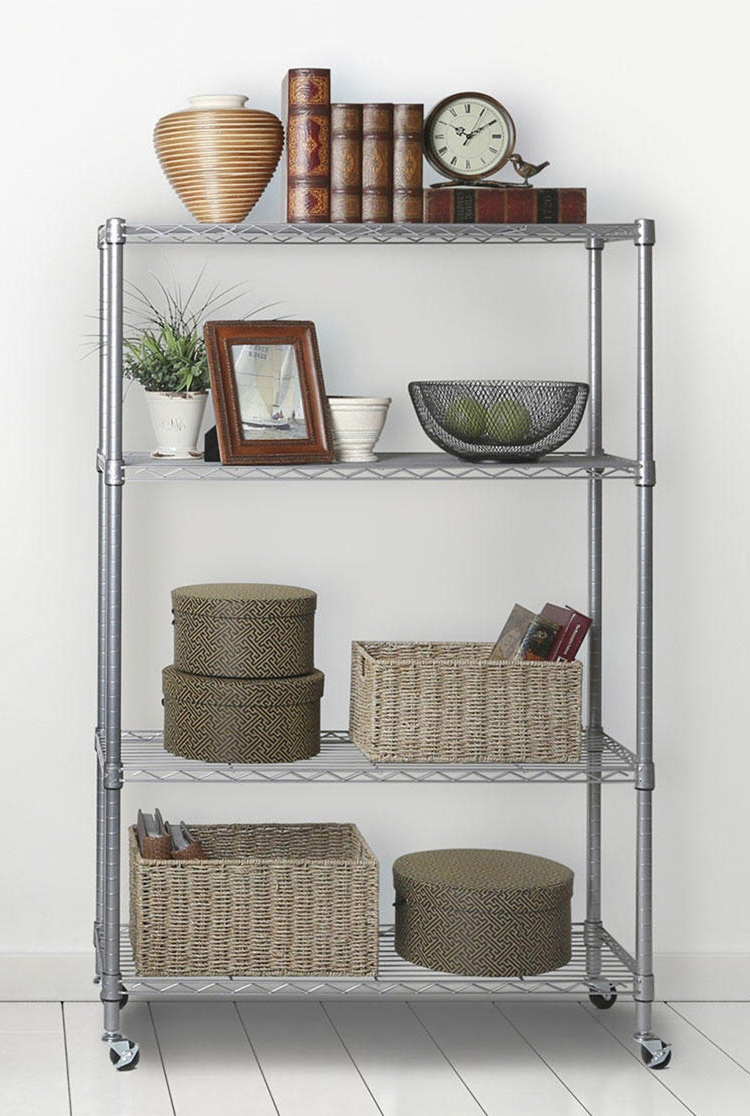4 Shelf Wire Shelving Metal Storage Rack Heavy Duty Steel 36" x 14" x 54"
