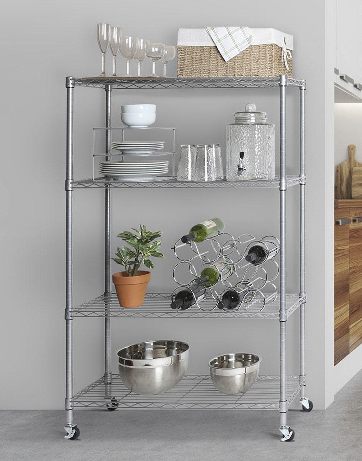 4 Shelf Wire Shelving Metal Storage Rack Heavy Duty Steel 36" x 14" x 54"