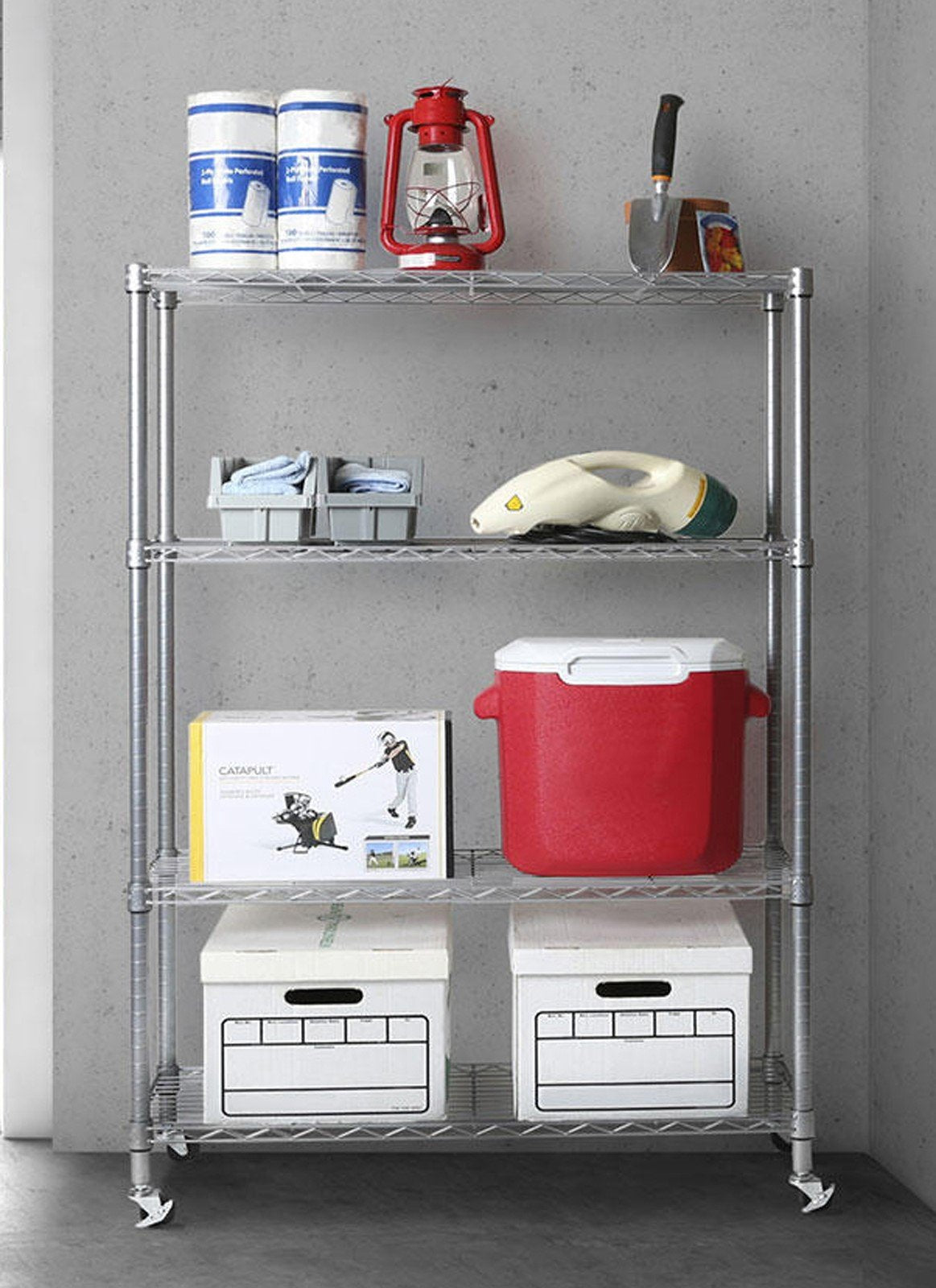 4 Shelf Wire Shelving Metal Storage Rack Heavy Duty Steel 36" x 14" x 54"