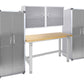5 Piece Steel Storage Cabinet Set 2 Tall Cabinets 2 Wall with Work Bench