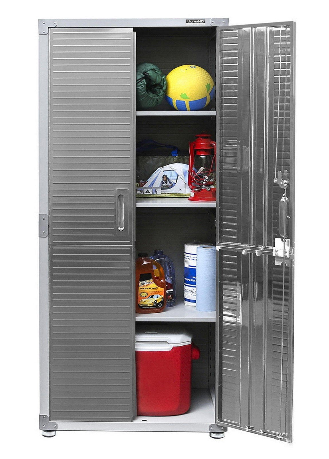 5 Piece Steel Storage Cabinet Set 2 Tall Cabinets 2 Wall with Work Bench