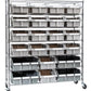 7 Shelf 21 Bin Rack Large 48" Wide Rolling Storage Commercial Storing Shelving