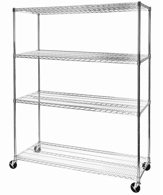 Huge Metal Storage Rack Shelves 4 Tier NSF Steel Wire Shelving 60" x 24" x 76"