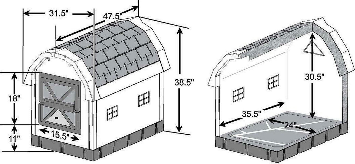 Insulated Dog House Large Doghouse Winter Dog Palace Med to Large Breed
