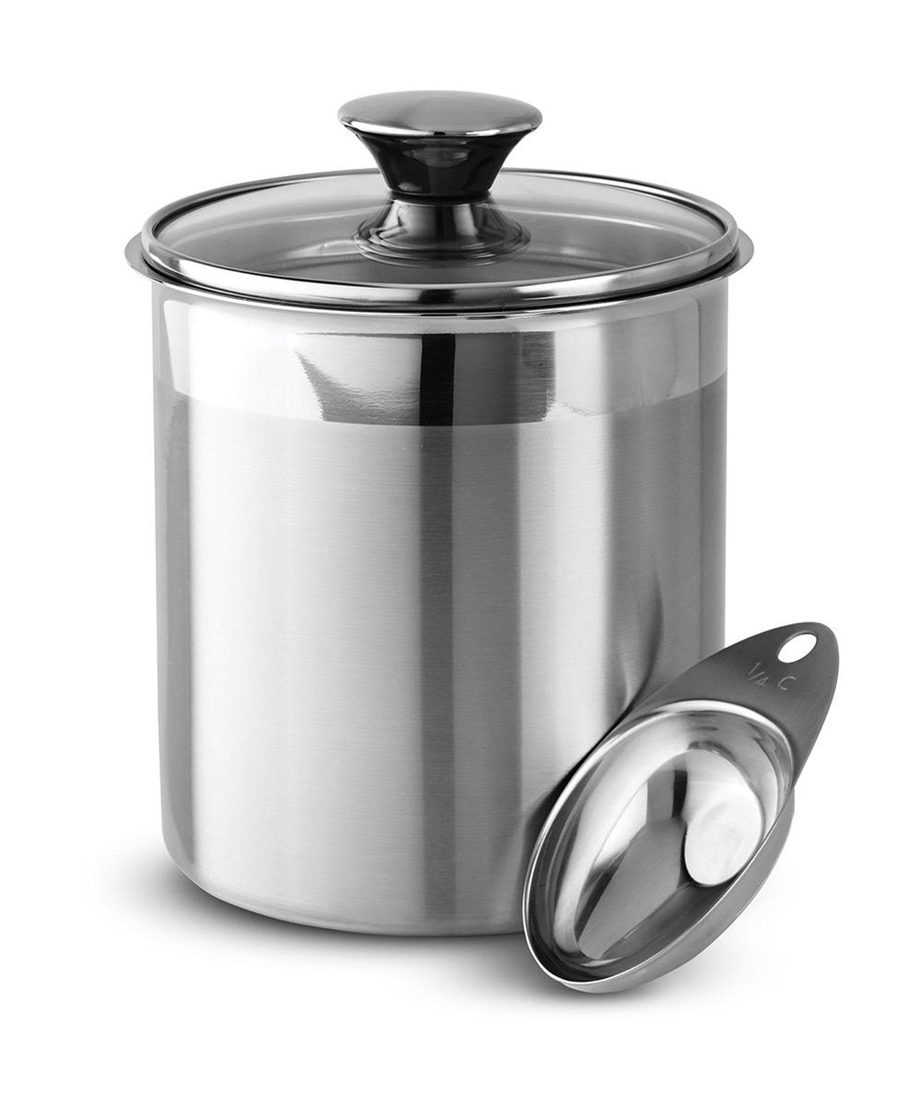 Tramontina 6 pc Kitchen Storage Canister Set Stainless Steel with Lids & Scoops