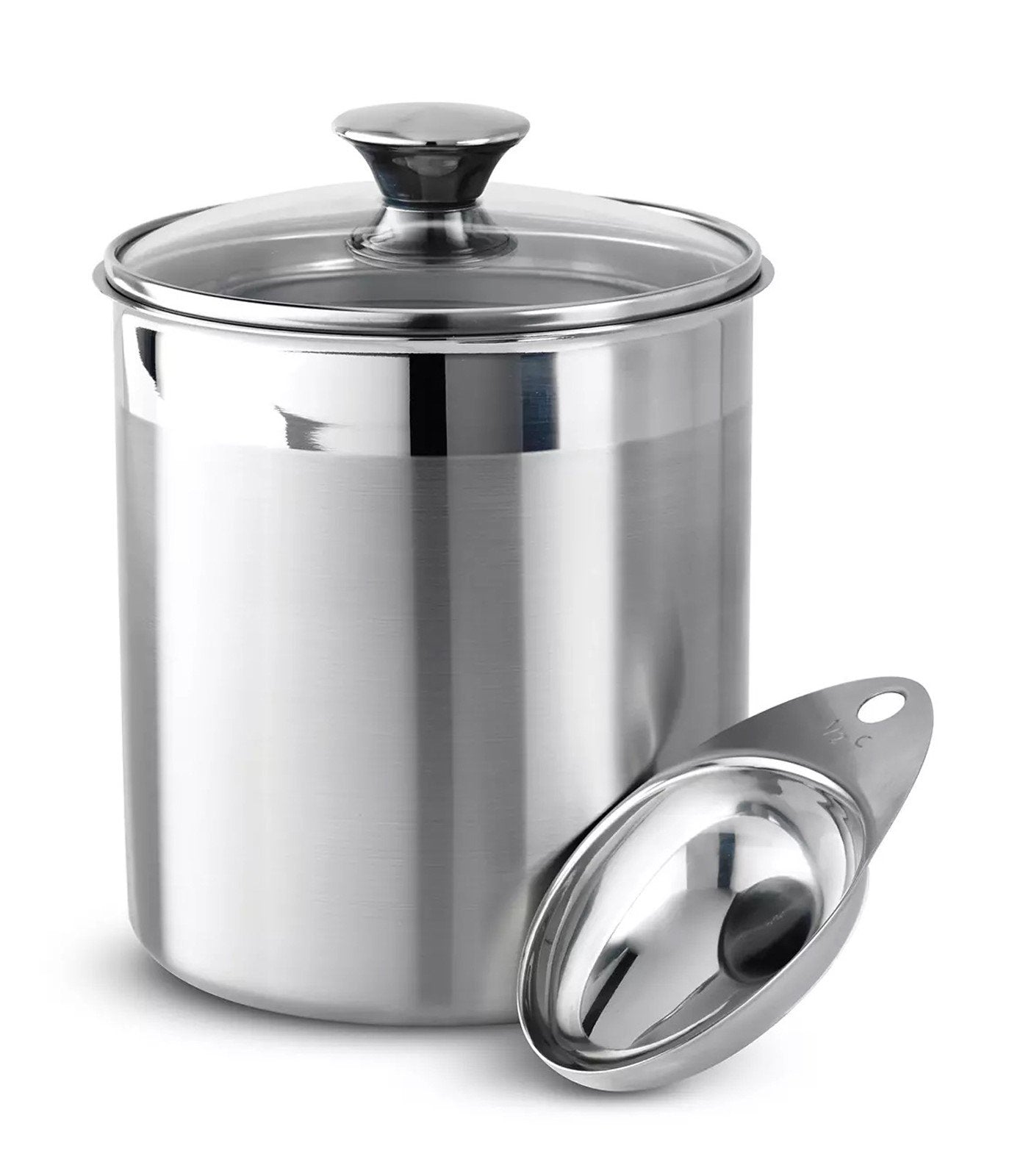 Tramontina 6 pc Kitchen Storage Canister Set Stainless Steel with Lids & Scoops