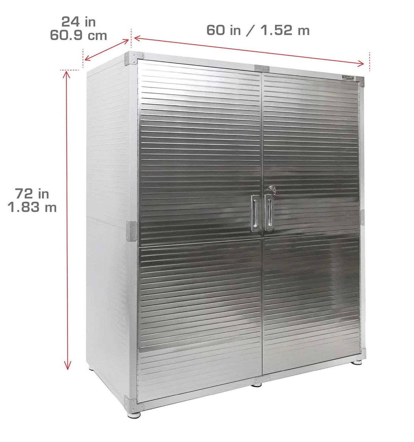 Huge Steel Storage Cabinet Locking Stainless Door Giant Size 60" x 24" x 72"