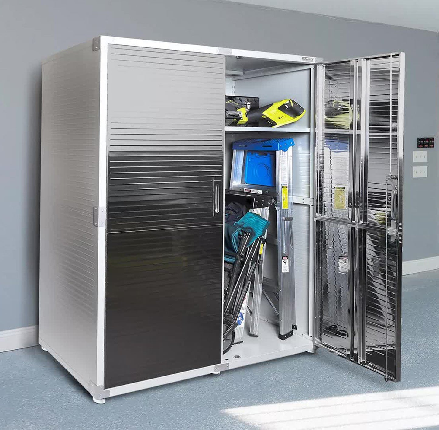 Huge Steel Storage Cabinet Locking Stainless Door Giant Size 60" x 24" x 72"