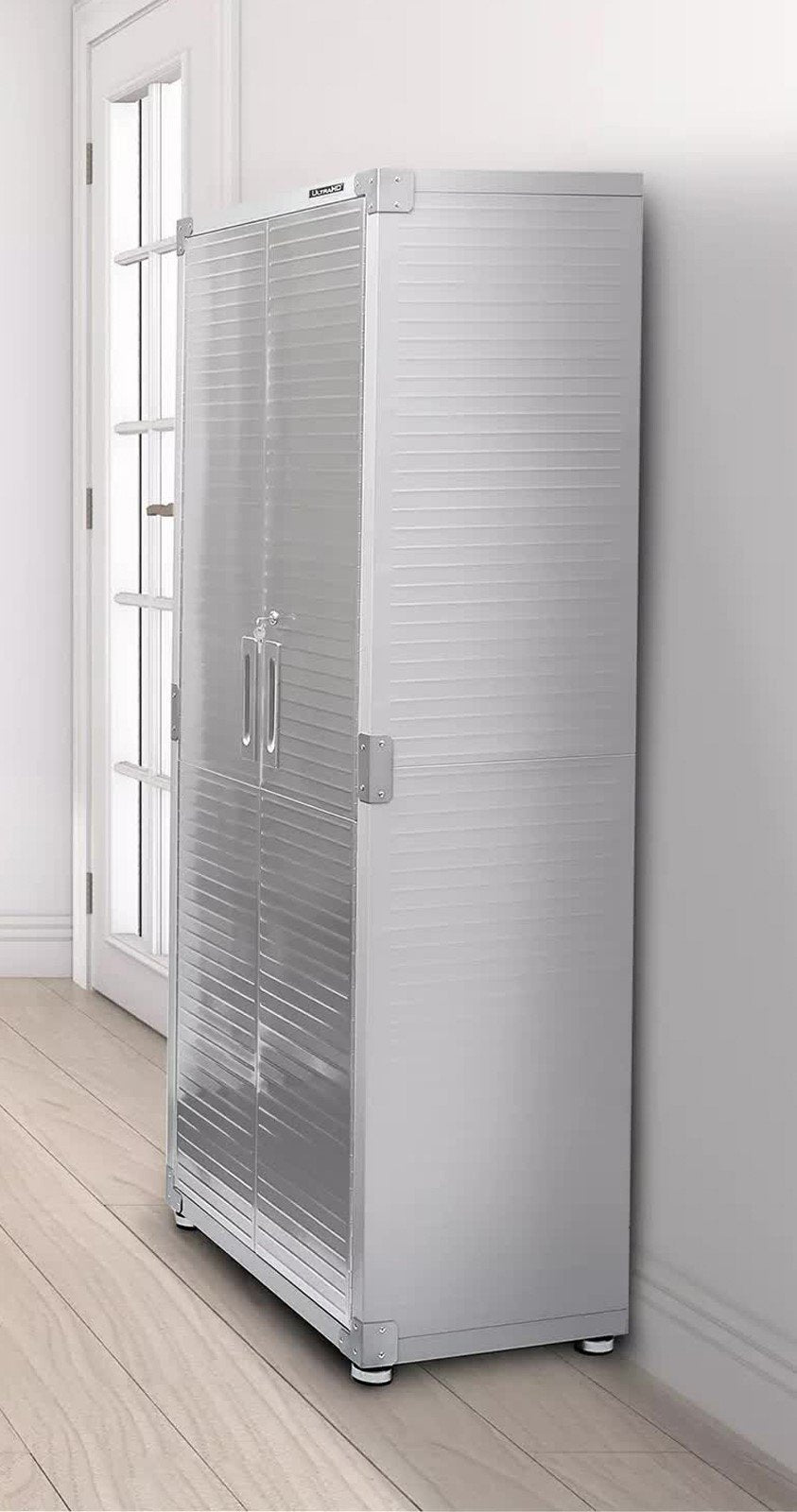 Tall Stainless Steel Storage Cabinet 4 Shelf 2 Locking Doors Heavy Duty 30"x 72"
