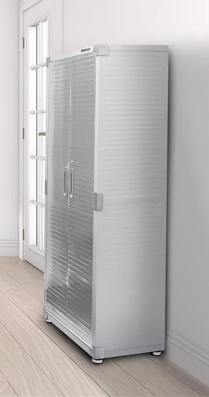 Tall Stainless Steel Storage Cabinet 4 Shelf 2 Locking Doors Heavy Duty 30"x 72"