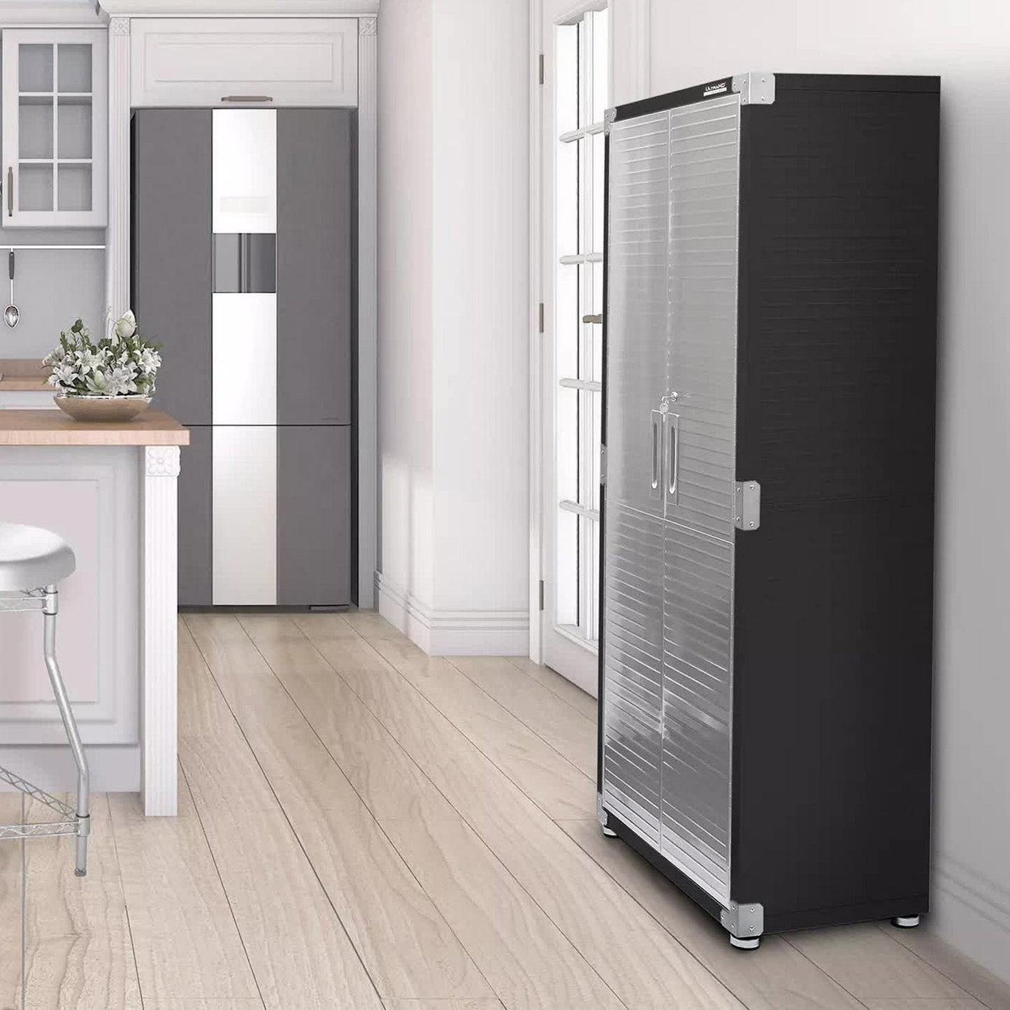 Tall Stainless Steel Storage Cabinet 4 Shelf 2 Locking Doors Heavy Duty 30"x 72"