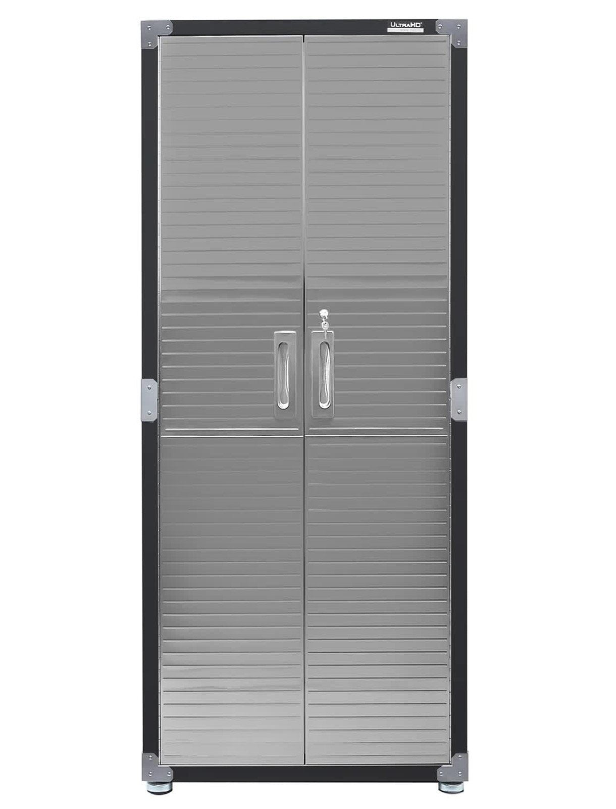 Tall Stainless Steel Storage Cabinet 4 Shelf 2 Locking Doors Heavy Duty 30"x 72"