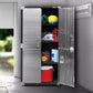 Tall Stainless Steel Storage Cabinet 4 Shelf 2 Locking Doors Heavy Duty 30"x 72"