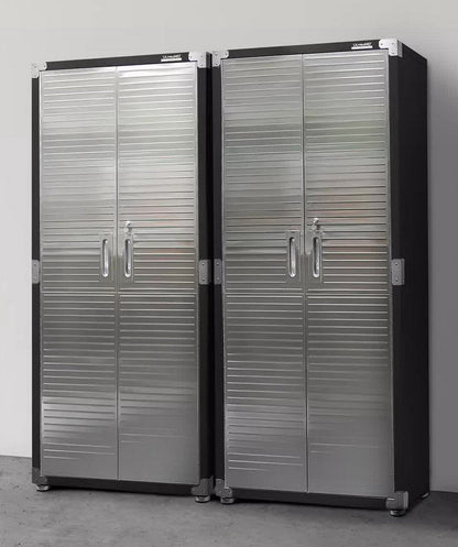 Tall Stainless Steel Storage Cabinet 4 Shelf 2 Locking Doors Heavy Duty 30"x 72"