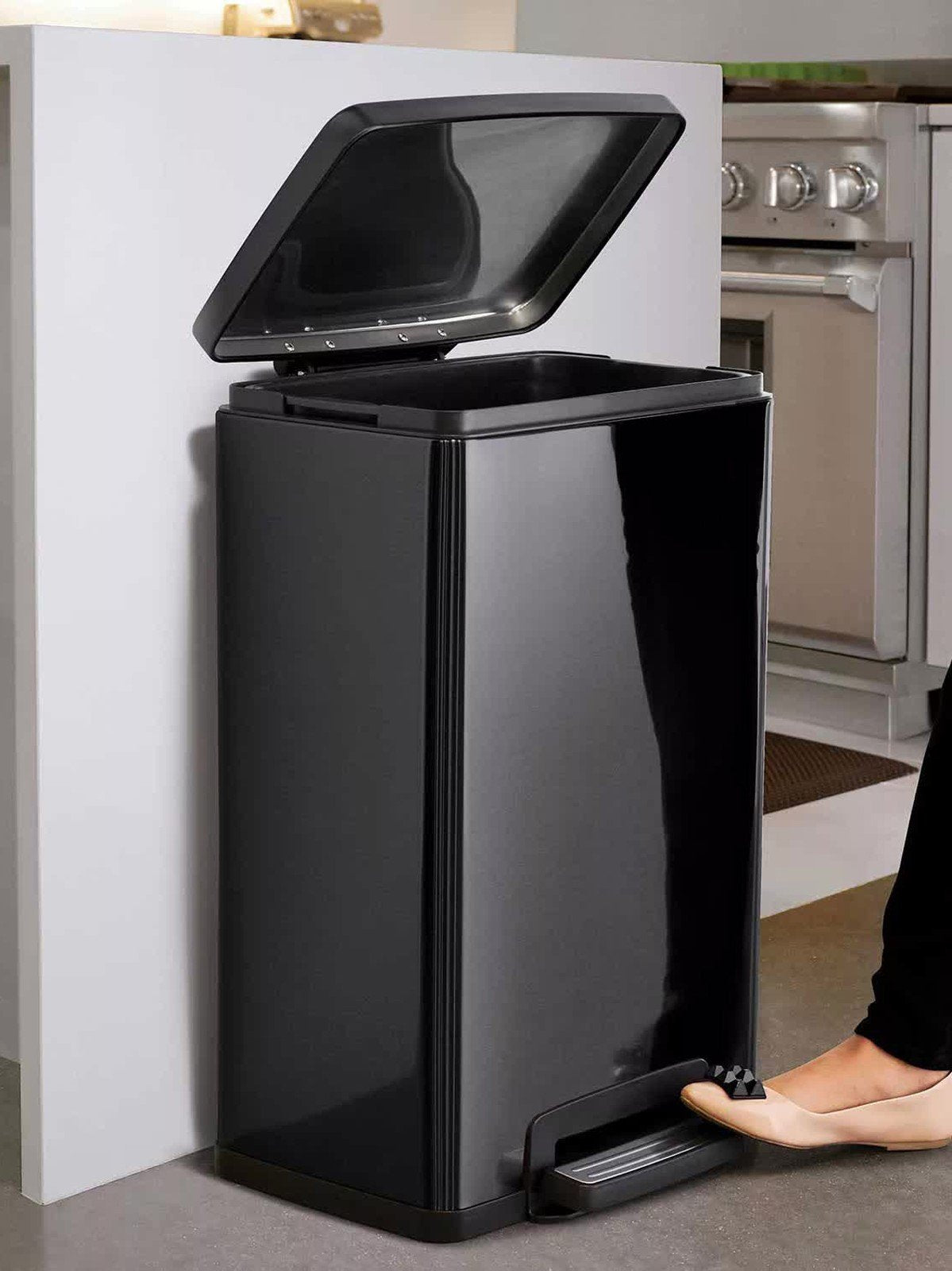 Stainless Steel 13 Gallon Step Trash Can Tramontina Garbage Bin Plastic Liner