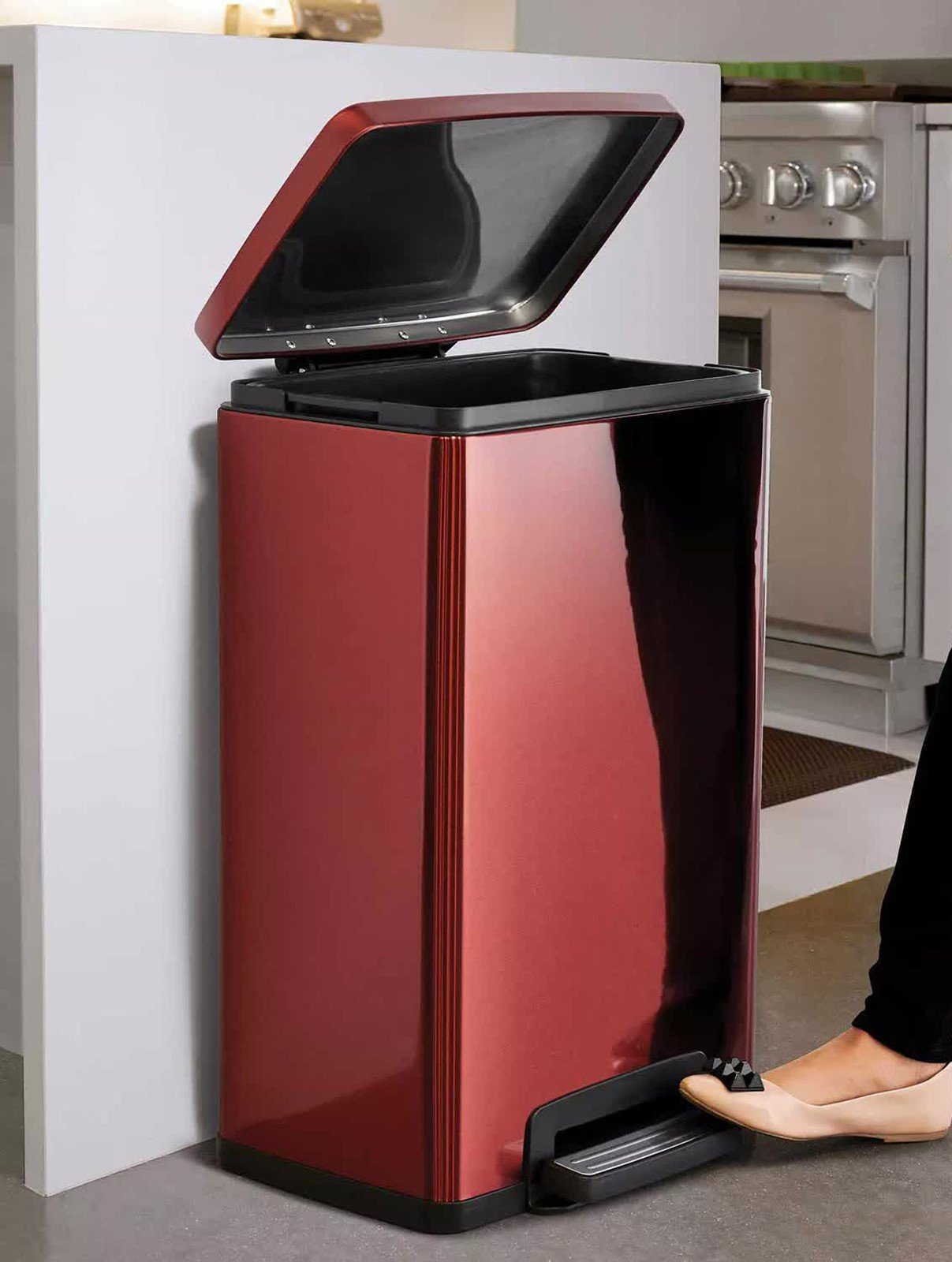 Stainless Steel 13 Gallon Step Trash Can Tramontina Garbage Bin Plastic Liner