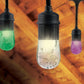 Commercial Outdoor Cafe String Lights 24' 16 Color Changing 12 Bulbs with Remote