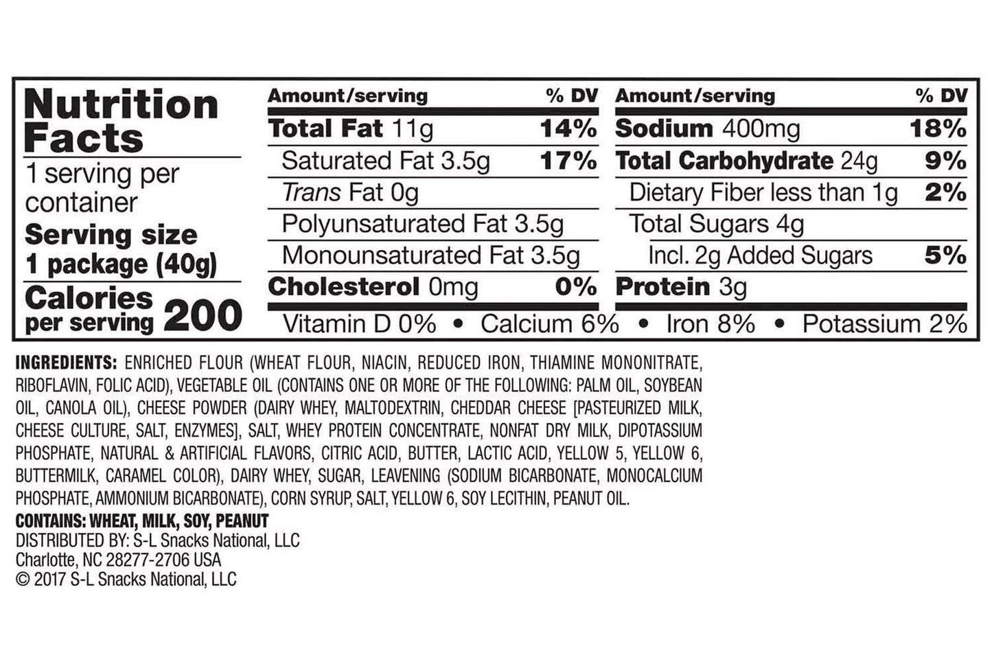 Two 40 Packs Lance Lance ToastChee Cheddar Cheese Crackers Snacks