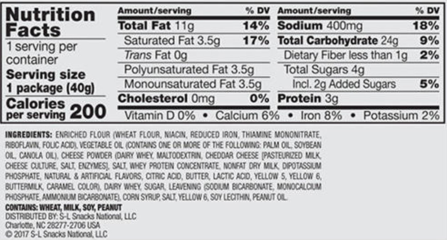 Two 40 Packs Lance Lance ToastChee Cheddar Cheese Crackers Snacks