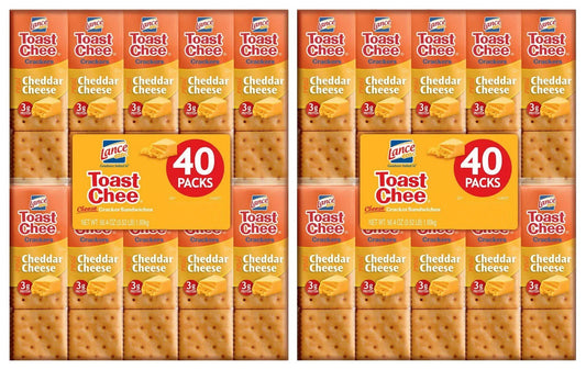 Two 40 Packs Lance Lance ToastChee Cheddar Cheese Crackers Snacks