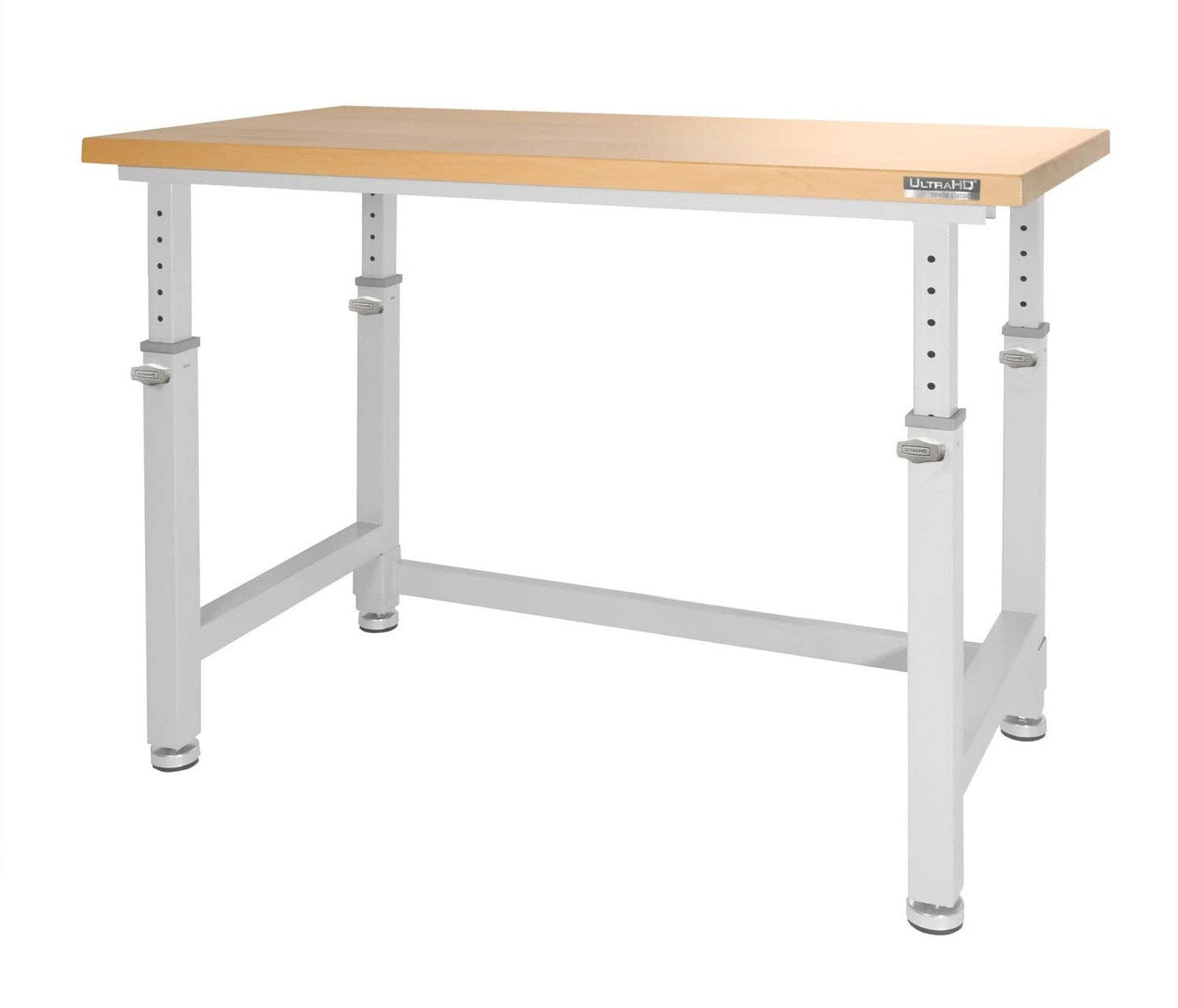 Adjustable Height Workbench Work Table Bench 48" Heavy Duty Wood Top
