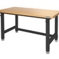 Adjustable Height Workbench Work Table Bench 48" Heavy Duty Wood Top