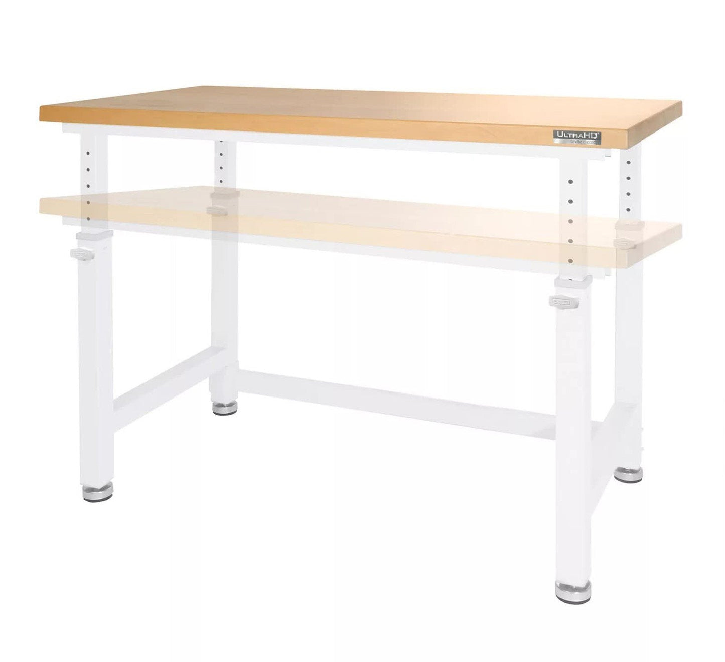Adjustable Height Workbench Work Table Bench 48" Heavy Duty Wood Top