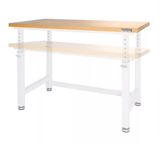 Adjustable Height Workbench Work Table Bench 48" Heavy Duty Wood Top