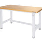 Adjustable Height Workbench Work Table Bench 48" Heavy Duty Wood Top