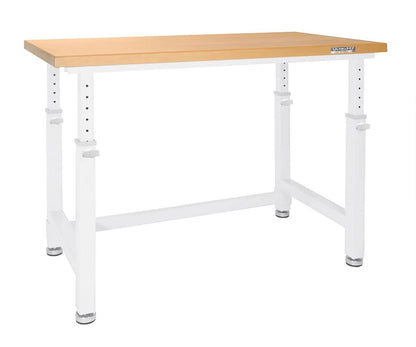 Adjustable Height Workbench Work Table Bench 48" Heavy Duty Wood Top