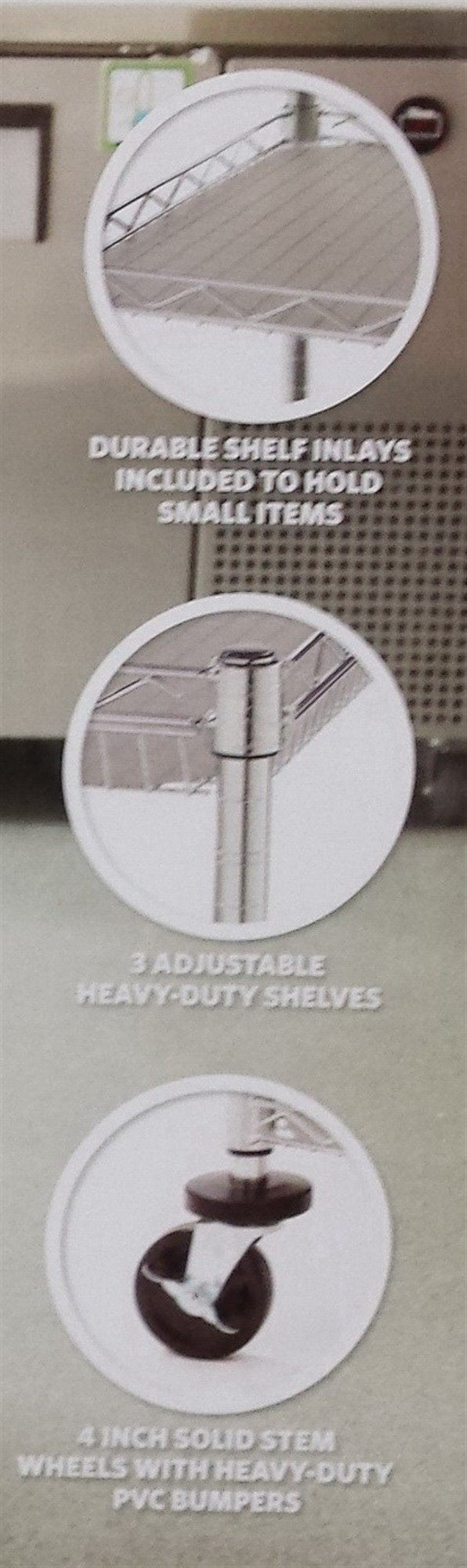 3 Shelf Rolling Steel Commercial Utility Cart Catering Tool Medical Kitchen NSF