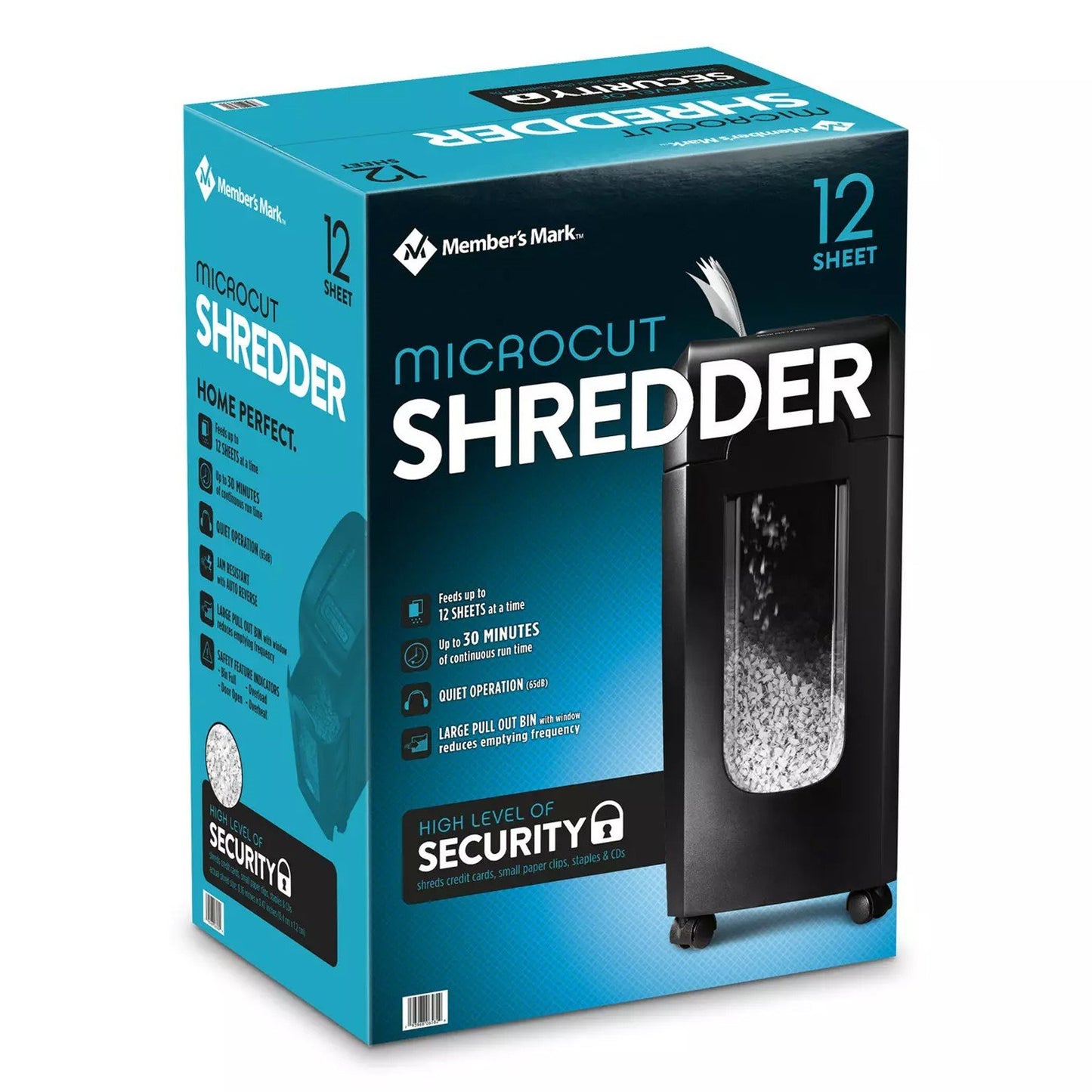 12 Sheet Micro-Cut Paper Shredder 4.5 Gallon Bin 30 Minute Run Time