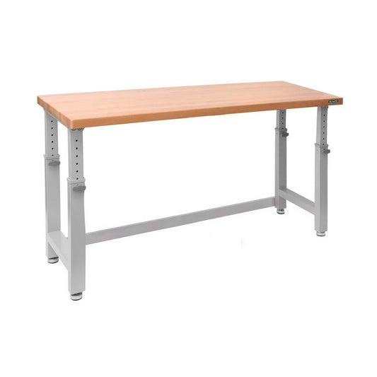 Adjustable Height Workbench Work Table Bench 72" Heavy Duty Wood Top