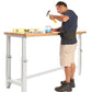 Adjustable Height Workbench Work Table Bench 72" Heavy Duty Wood Top