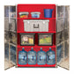 Tall Storage Tool Cabinet Locking Stainless Steel Doors 48" Wide Red Gray Black