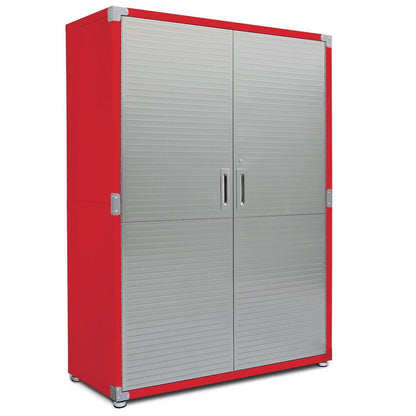 Tall Storage Tool Cabinet Locking Stainless Steel Doors 48" Wide Red Gray Black