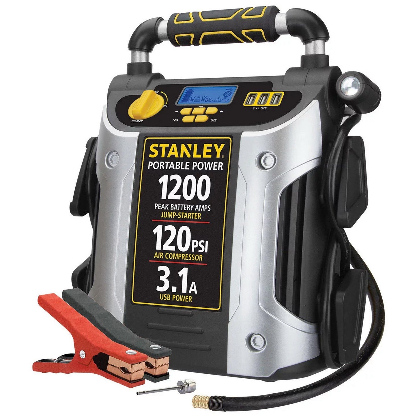 Stanley Jump Starter Power Station plus 120 PSI Air Compressor Pump 1200 Amp