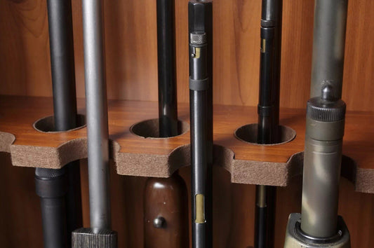 8 Gun Fully Locking Storage Cabinet Rifle Storage Wood Brown Finish