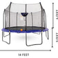 Skywalker 14' Round Trampoline with Basketball Goal Hoop Ball & Safety Enclosure