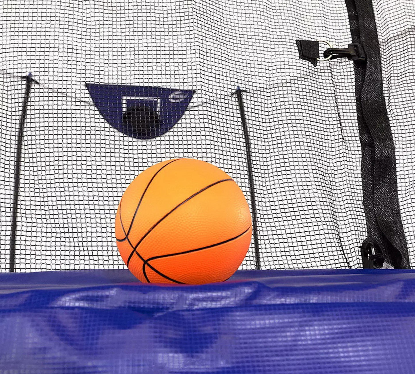 Skywalker 14' Round Trampoline with Basketball Goal Hoop Ball & Safety Enclosure