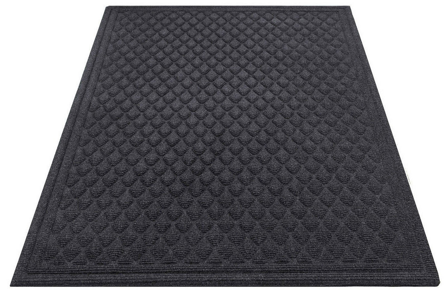 Large 3' x 5' Door Mat Outdoor Indoor Diamond Scraper Floor Carpet Dark Gray