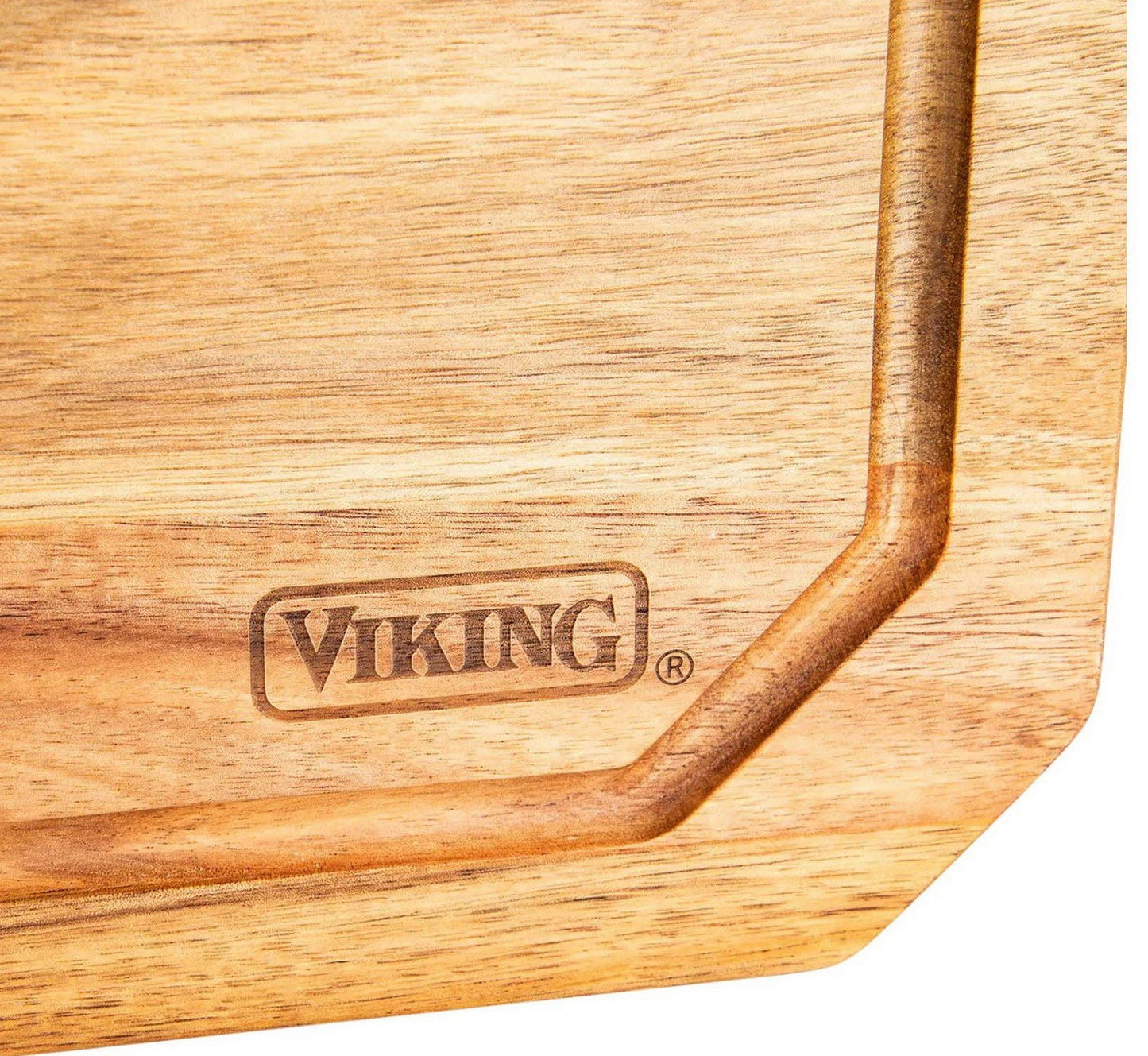 Viking Acacia Wood Kitchen Cutting Carving Board 18" x 12" Reversible Juice Well